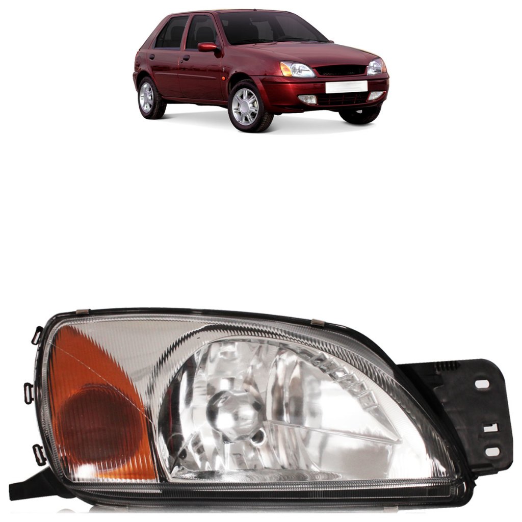 Farol Dianteiro Courier 2000 2001 2002 2003 2004 2005 A 2010 Pisca Cristal Foco Simples Lente Vidro