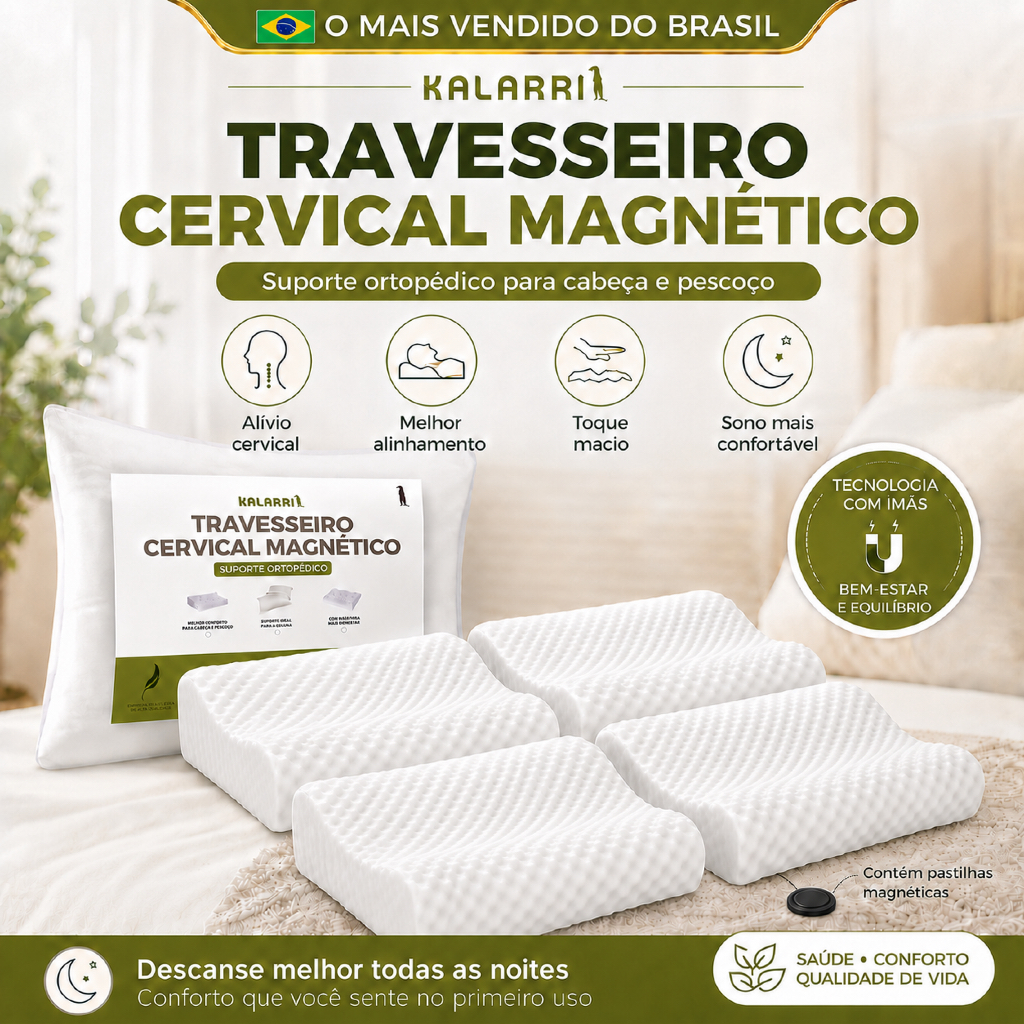 Travesseiros Cervical Ortopédico Counter Pillow Fisilife Magnetico Infravermelho Terapêutico