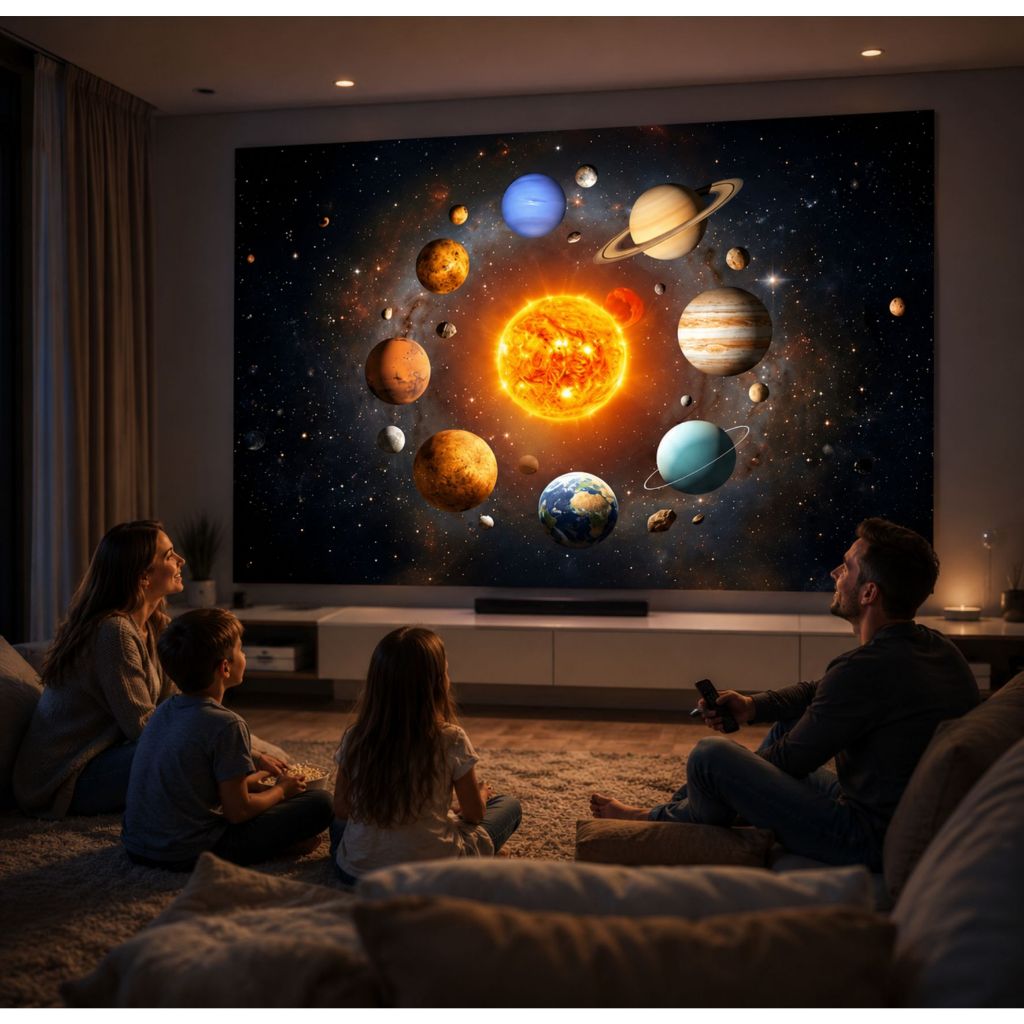 Painel Lona Banner GRANDE Planetas Decorativo Galáxia Planetário Sistema Solar