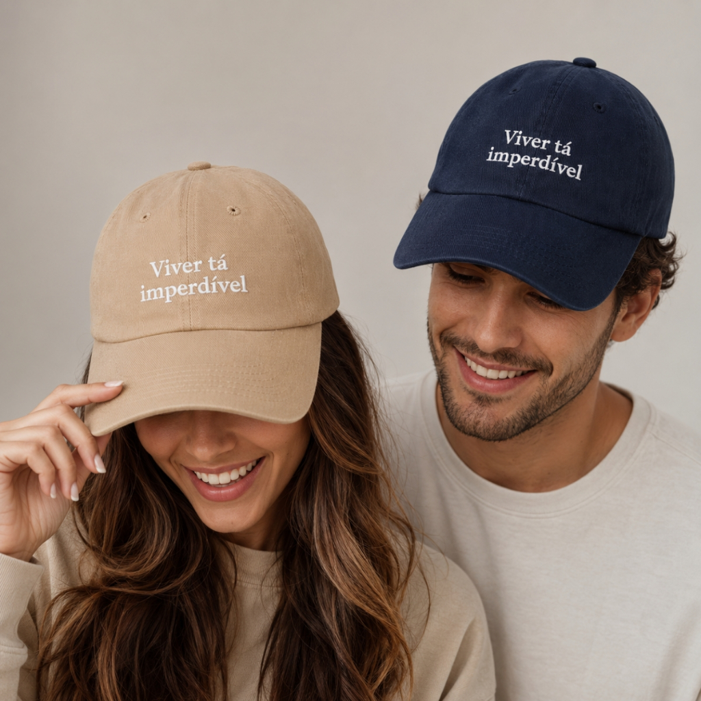 Boné Viver Tá Imperdível Bordado Premium Ajustavel Aba Curva Unissex