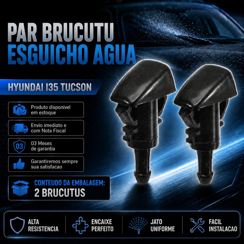 Par Brucutu Bico Limpador Esguicho Agua Parabrisa Hyundai I35 Tucson