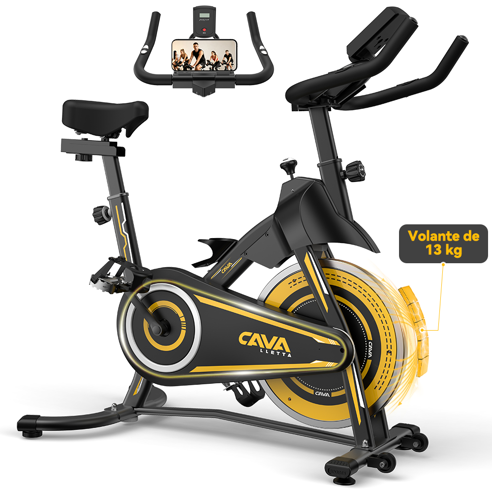 Bicicleta Spinning Silenciosa | Volante de 13kg e Estrutura Reforçada | Suporta 150kg Cavalletta-ZS-290