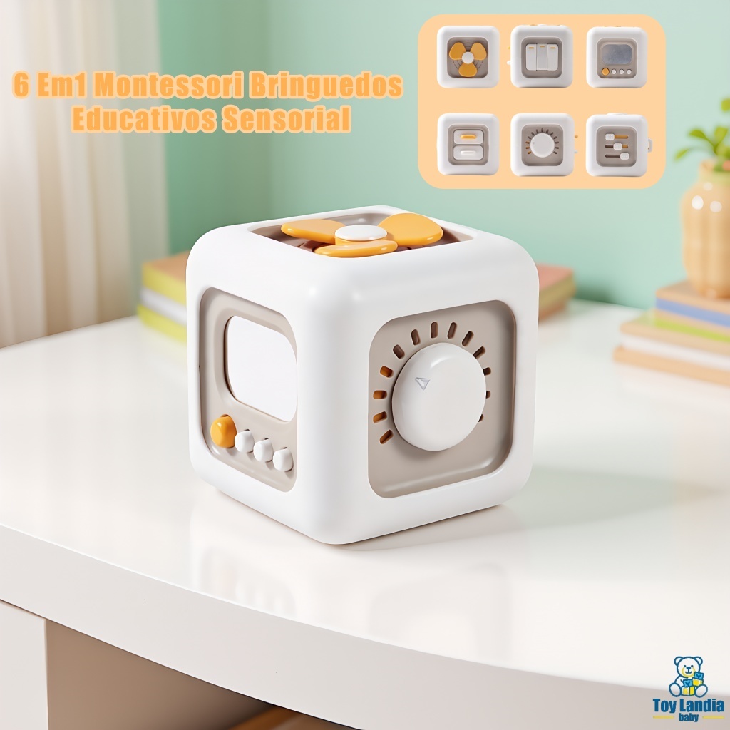 6 Em 1 Brinquedos Cubo Montessori Sensory Busy Board Habilidades de Prática para Bebês Educacional