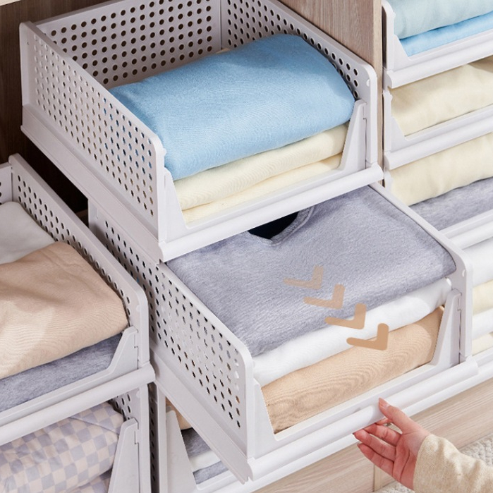 Kit 4 - Caixa Organizadora Dobrável Gaveta – Organizador para Roupas, Armário e Guarda-Roupa