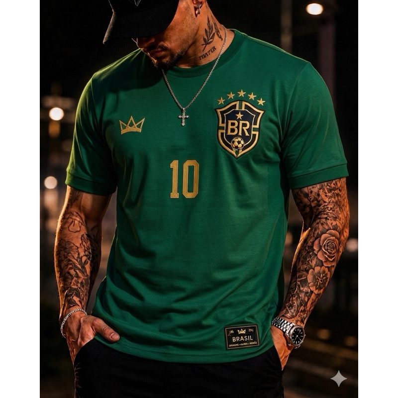 Camisa Masculina do Brasil, Camiseta personalizada do Brasil verde