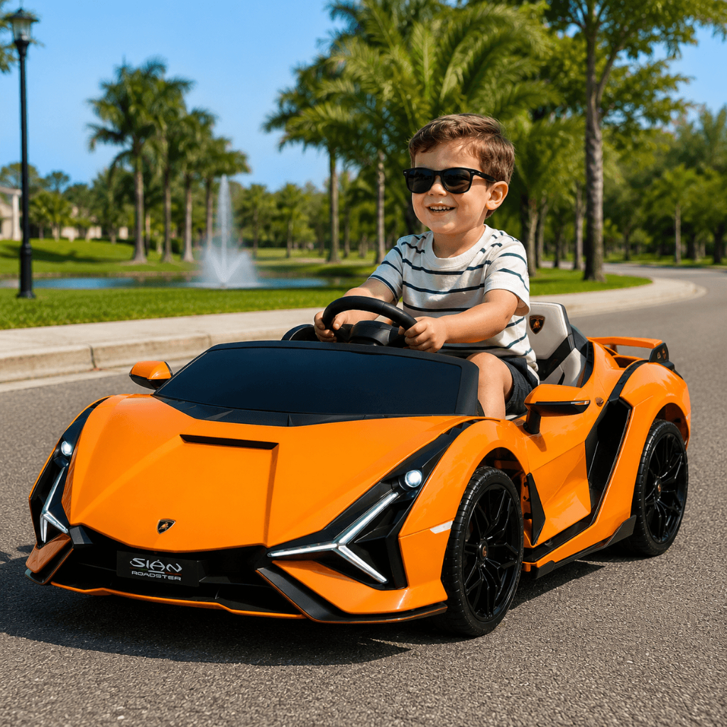 Carro Eletrico Bandeirante Lamborghini Sian 12V Controle Laranja