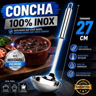 Utensílios de Cozinha em Aço  100 % Inox  Concha Não Enferruja Resistente Ao Calor Concha 100 % Inox
