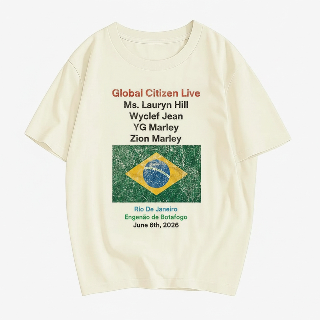 Camiseta Brasil Lauryn Hill Global Citizen - [Premium] Blusa hiphop soul tshirt fugees Marley