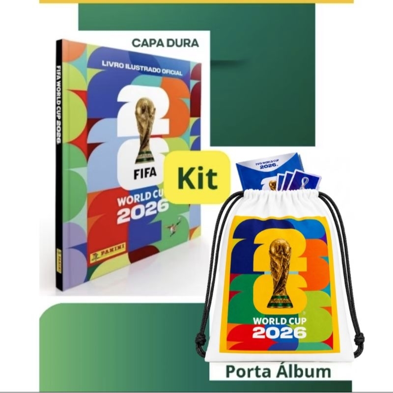 Kit Torcedor Album Capa Dura mais Mochila porta álbum personalizada Presente Copa do Mundo