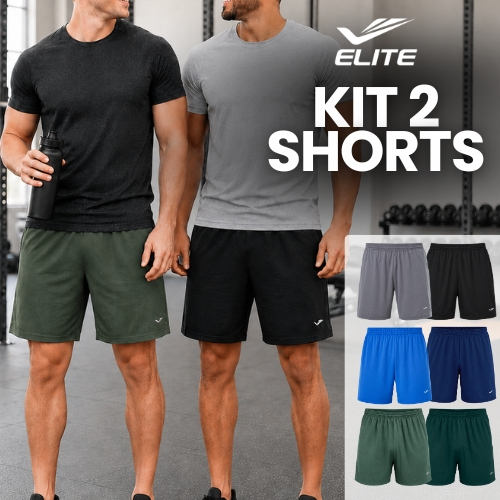 Calção Short Bermuda Futebol Masculina Dry Academia Fit Kit 2 Futebol Praia Esporte Elite Presente