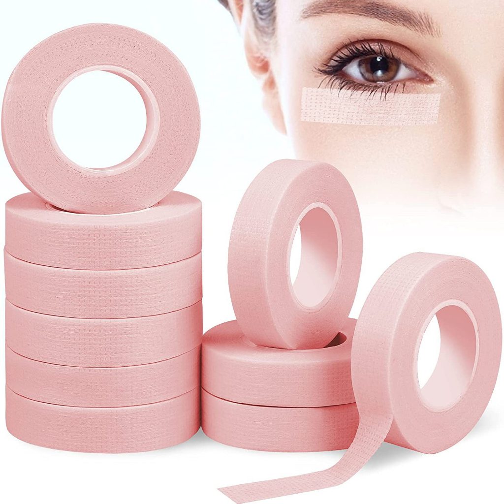 Fitas 1/6/12 Rolos/Micropore Rosa Antialérgica Para Extensão E Alongamento De Cílios 10m