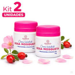 Kit 2 unidades Creme Facial Rosa Mosqueta Clareador Hidratante Anti Manchas 50g