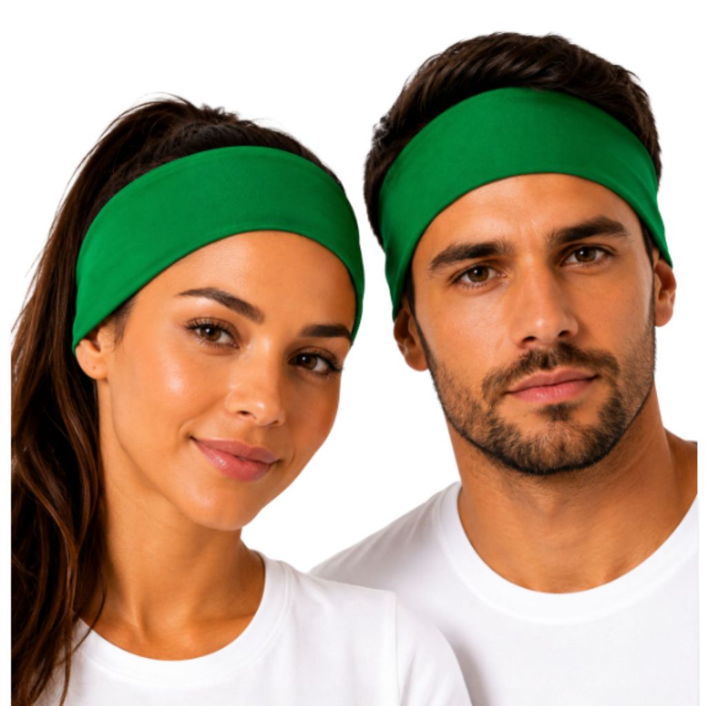1 Faixa Verde Testeira Headband Faixa Cabelo Liso Tamanho Único