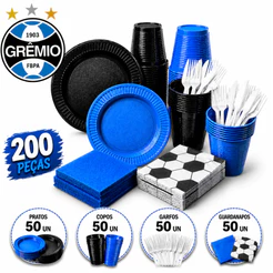 Kit Festa Completo 200 Peças Coloridas – Descartáveis para Aniversário Copa Eventos