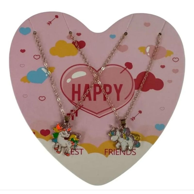 Colar de amizade pingente gatinhos Best Friends Forever Glitter, presente fofo, acessórios femininos