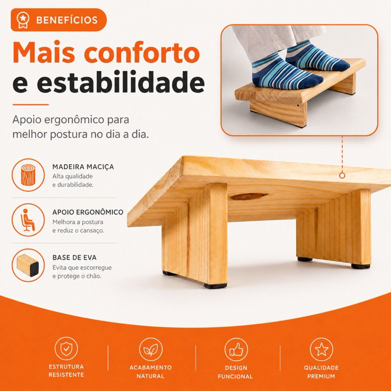 Suporte ergonômico para os pés tamanho G