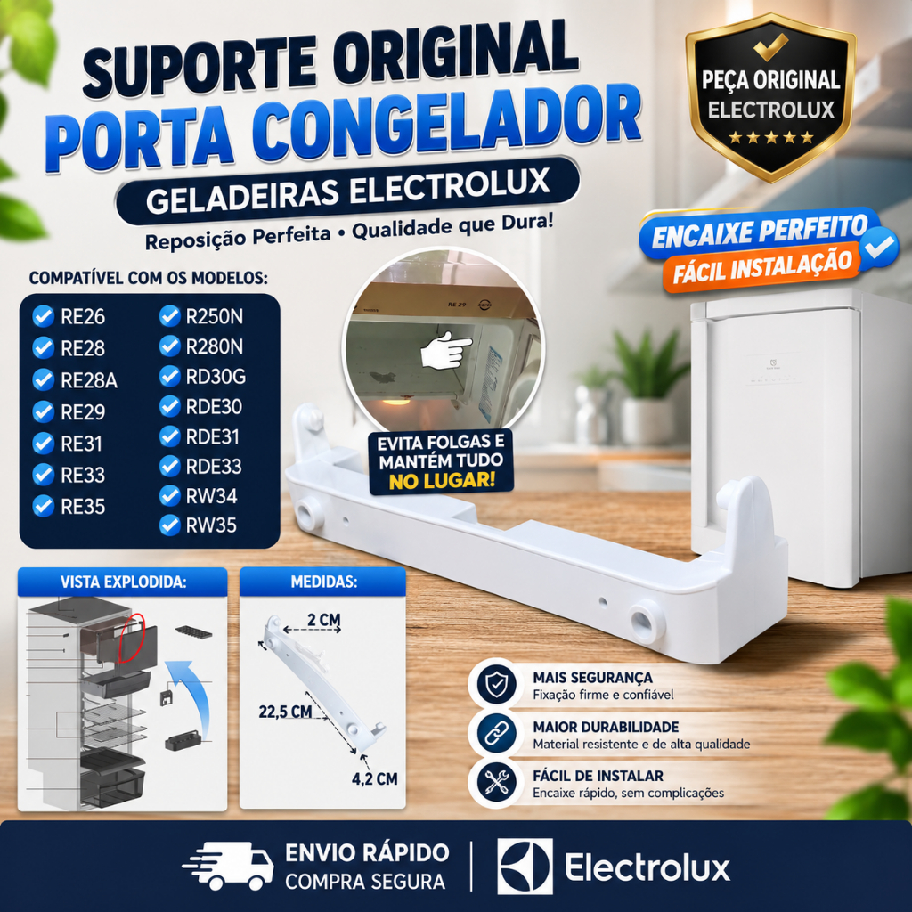 Suporte da Porta Congelador Geladeira Electrolux Re26 Re28 Re29 Re31 Rde30 Rde33