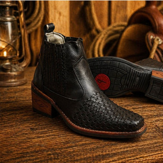 Bota Country Masculina Elástico Com Salto Carrapeta Costurada de alta Qualidade Passeio ou Trabalho