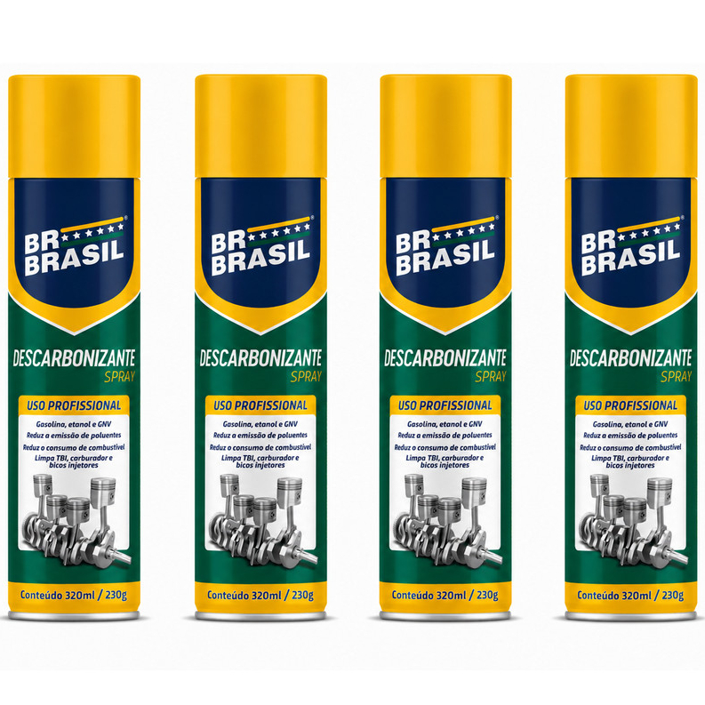 Kit 4 Descarbonizante Spray Uso Profissional 320ml BRBrasil