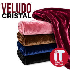 Tecido Veludo Molhado Cristal Spandex com Elastano 1m x 1,50m para Roupas, Fantasias e Decoração – Várias Cores