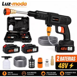 Lavadora de Alta Pressão Sem Fio 48V 1-3 Baterias Recarregáveis Kit Completo Luz-moda