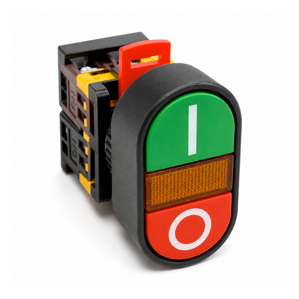 Botão De Comando Duplo Com Iluminação Led Liga/desliga 1na+1nf