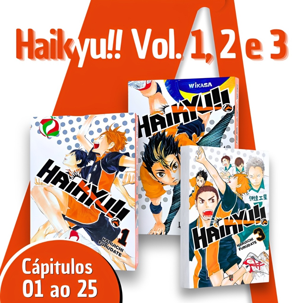 Kit 3 Mangás Haikyu!! - Big Volumes 01 ao 03 | Por Haruichi Furudate, Editorial JBC