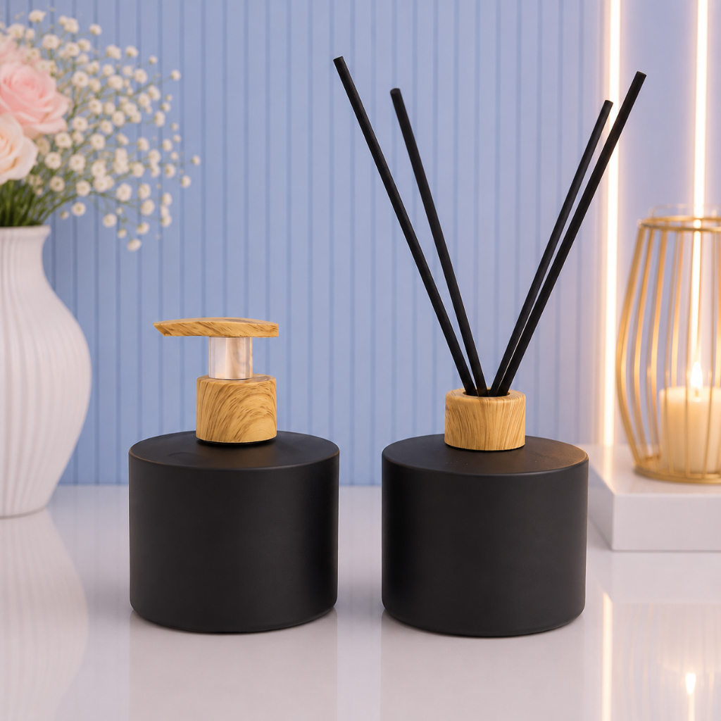 Kit Lavabo Preto Fosco Picolo 200ml /Prata/Dourado/Rose/Madeira/Preto Bandeja Opcional