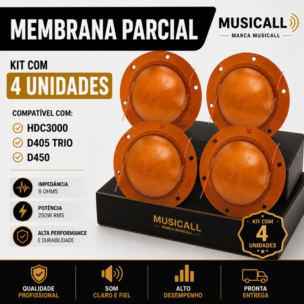 Kit 4 Reparo Membrana Parcial Para Reparo D405 Trio Para Corneta Hdc3000 D450 Automotivo Profissional  Residencial