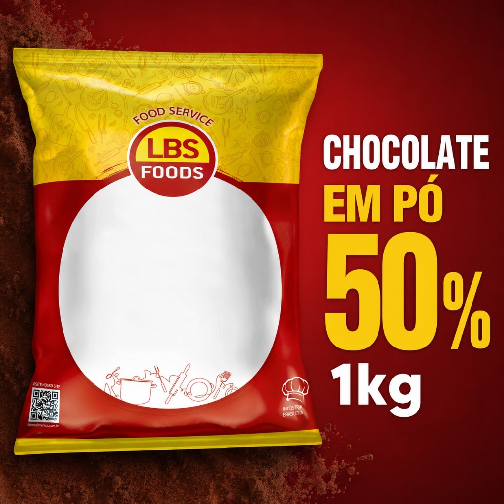 Cacau em pó 50% 1kg, chocolate em pó, chocolate