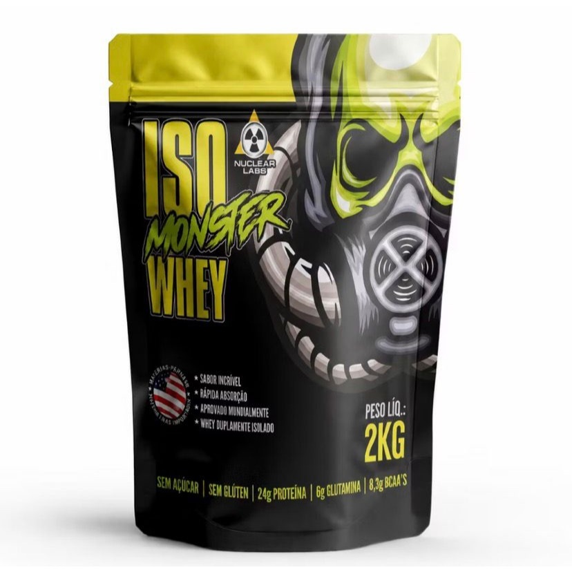 Whey Isolado ISO Monster Whey 2kg Nuclear Labs Sem Glúten e Sem Açúcar