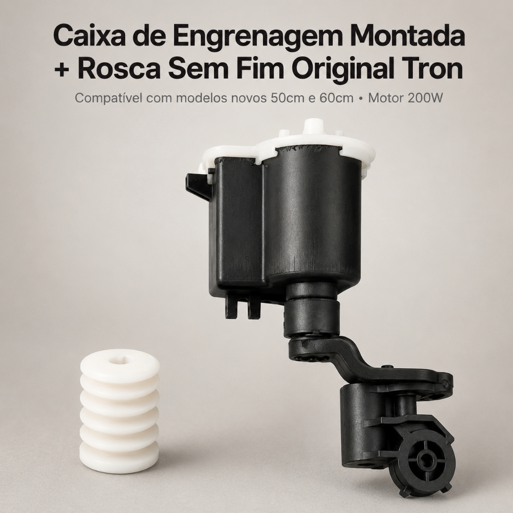 Caixa De Engrenagem Montada + Rosca S/Fim do Eixo Motor Original Tron