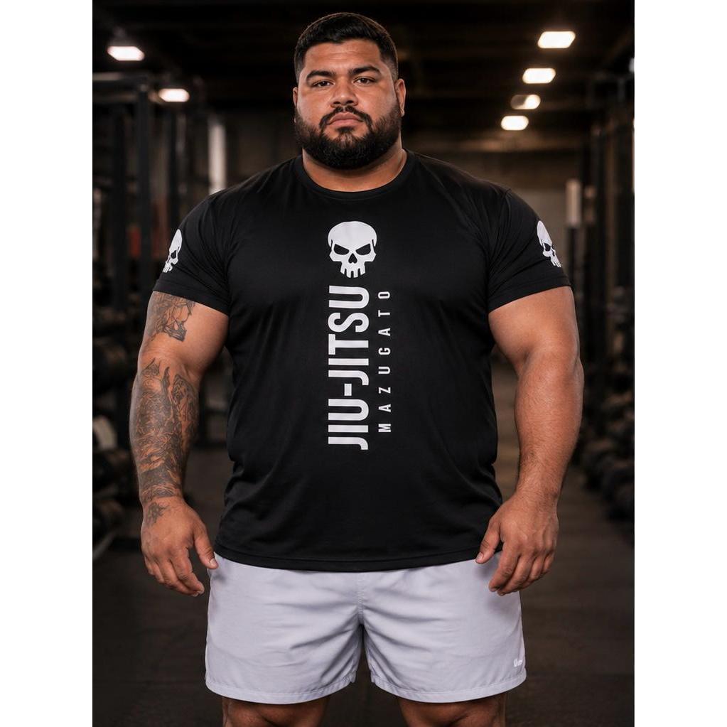 CAMISA DRYFIT MASCULINA PLUS SIZE CAVEIRA JUI-JITSU, PARA ACADEMIA,TREINO,CORRIDA,MUSCULAÇÃO,ANTI-SUOR,TECIDO LEVE
