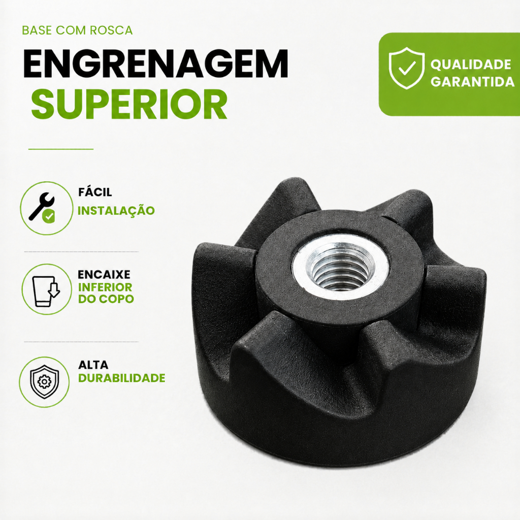 Engrenagem Superior do Motor Liquidificador Tron – Arraste Motor Vulcanizado