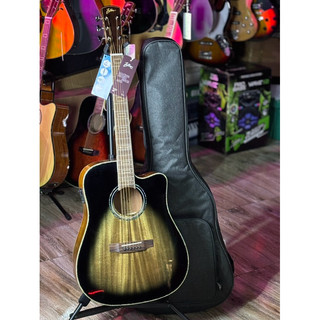 Violão Eletroacústico Folk Zellmer Heritage Aço para Destro Com Capa Premium