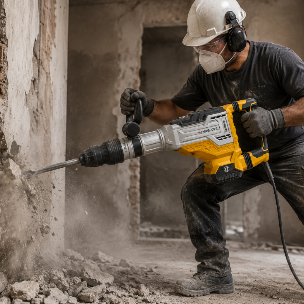 Martelo Demolidor Construção MMR1700 45J 12KG Menegotti 220v Furadeira Concreto Perfurador