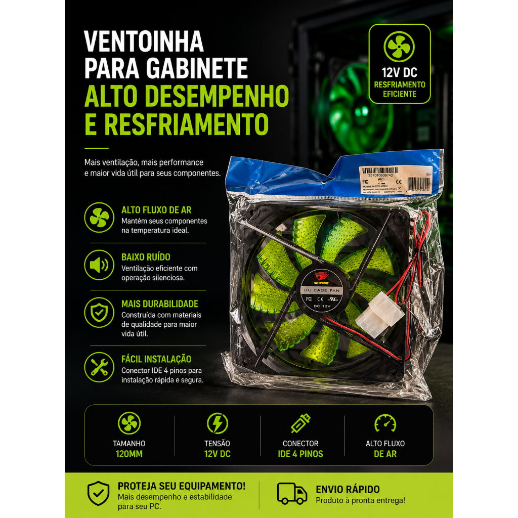 Cooler Fan 120x120x25mm Led G-fire EW2252 NGEX