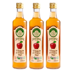 3x Vinagre De Maçã Orgânico 500ml São Francisco 100% Natural