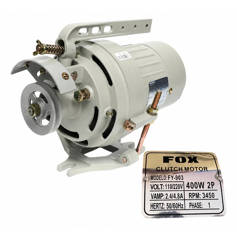 Motor Fox Para Máquina de Costura Industrial Bivolt 110/220V 400W 3450 RPM Completo Com Polia e Suporte