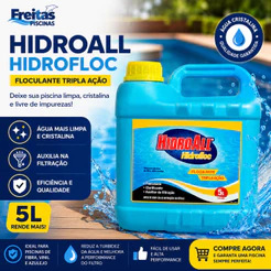 Hidroall Hidrofloc Floculante Tripla Ação 5L | Clarificante para Piscina Água Cristalina