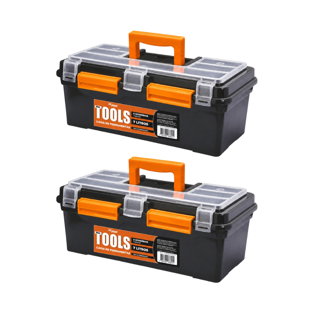Kit 2 Maleta Caixa de Ferramentas Pesca Alta Resistente Reforçada Organizadora Promoção Envio Rápido