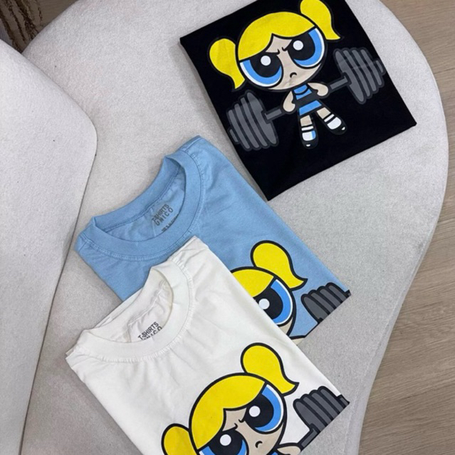 T-shirt Camiseta Feminina Lindinha Academia Super Poderosas 100% Algodão Premium Tamanho Único Fitness Confortável