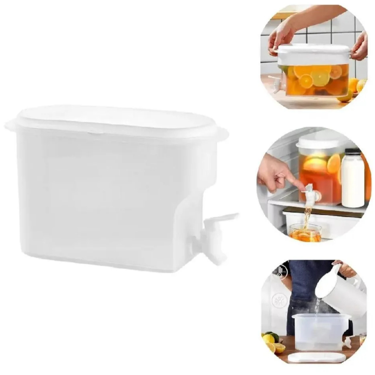 Jarra Grande De 3L Com Torneira E Tampa Suqueira na Geladeira/Ideal Para Suco Na Geladeira Uso Familiar