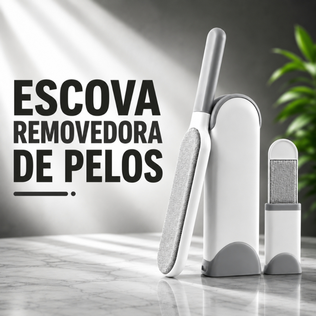 Escova Removedora de Pelos Pet de Sofá Cama Roupas + Mini Escova Portátil Reutilizável Tira Pelos de Cães e Gatos