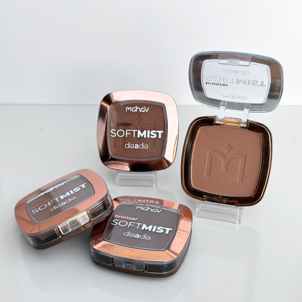 Bronzer Facial Compacto Mahav Soft Mist Com Espelho 5g