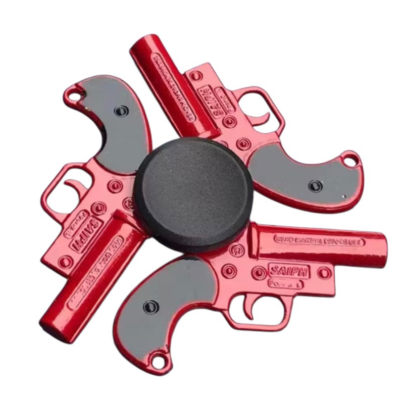 Hand Spinner Brinquedo Aço Fosco Machine Red Gun