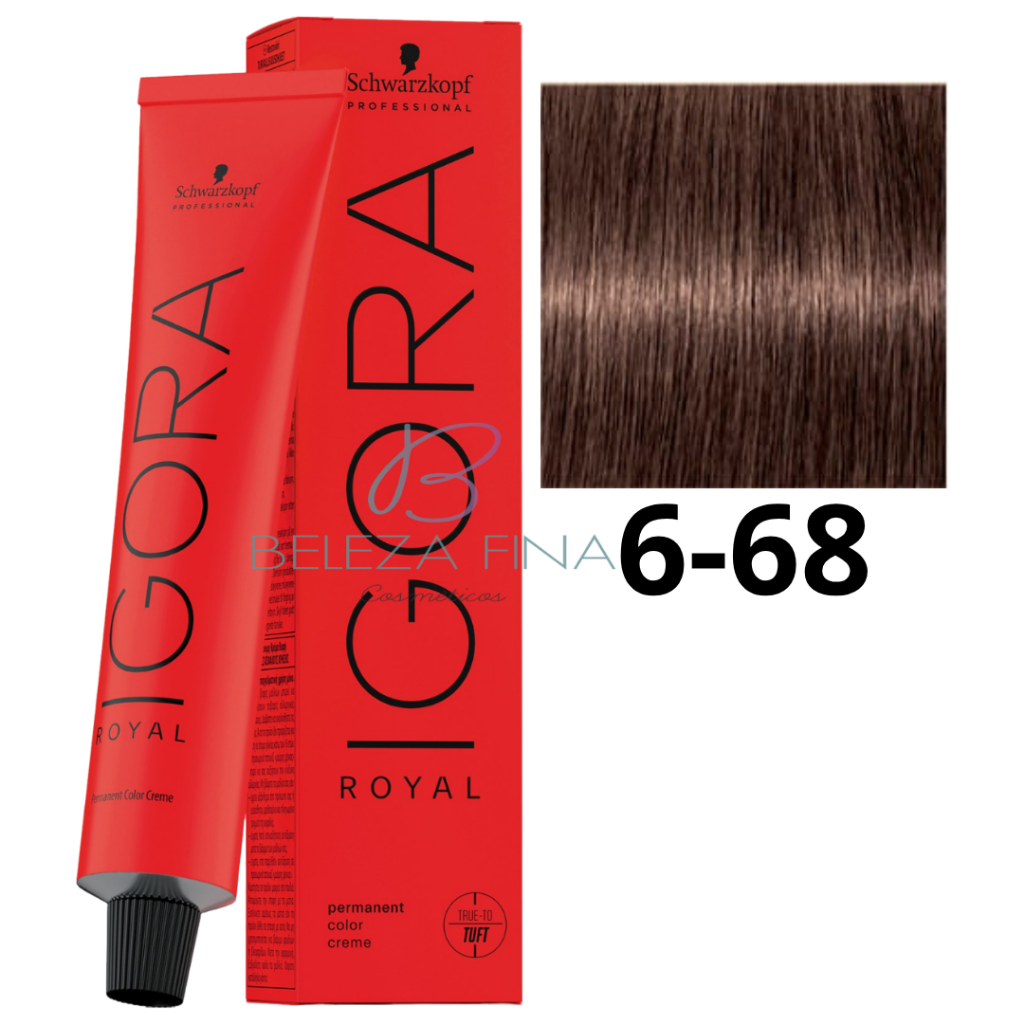 Coloração Schwarzkopf Igora Royal Tintura 6-68 60g LOURO ESCURO MARROM VERMELHO