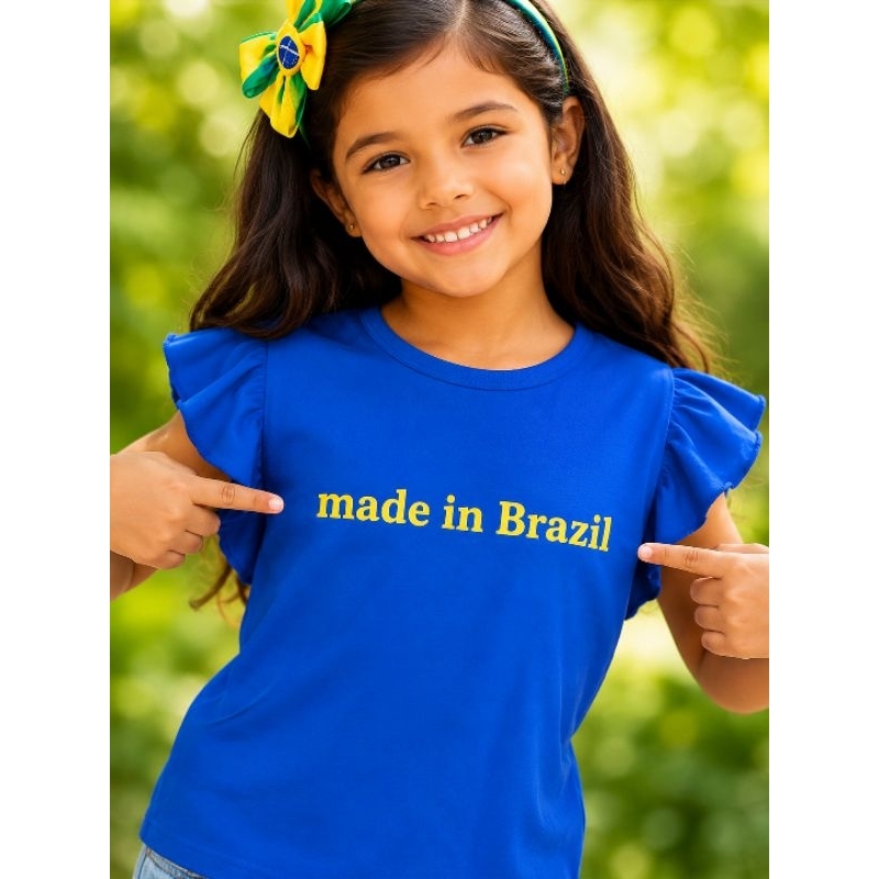 Blusa do Brasil Feminina Infantil Made in Brazil Copa 2026