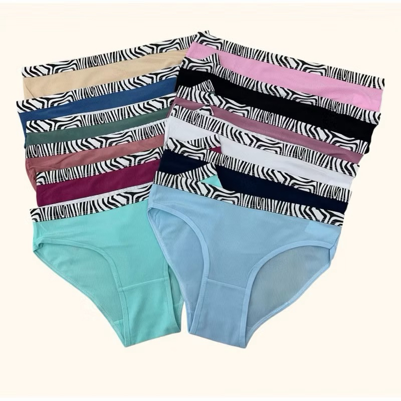 Calcinha Canelada Feminina Conforto Máximo Sem Marcar Poliéster Elastano Kit 3 5 peças