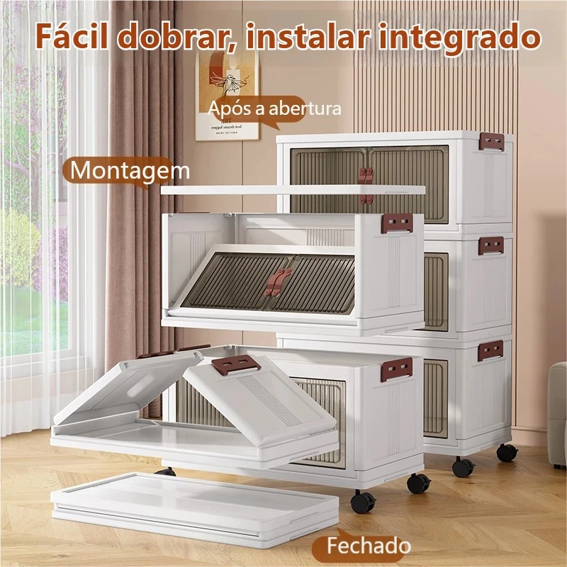 Armário Caixa Organizadora Dobrável Transparente USK 50cm Empilhável — foto 8